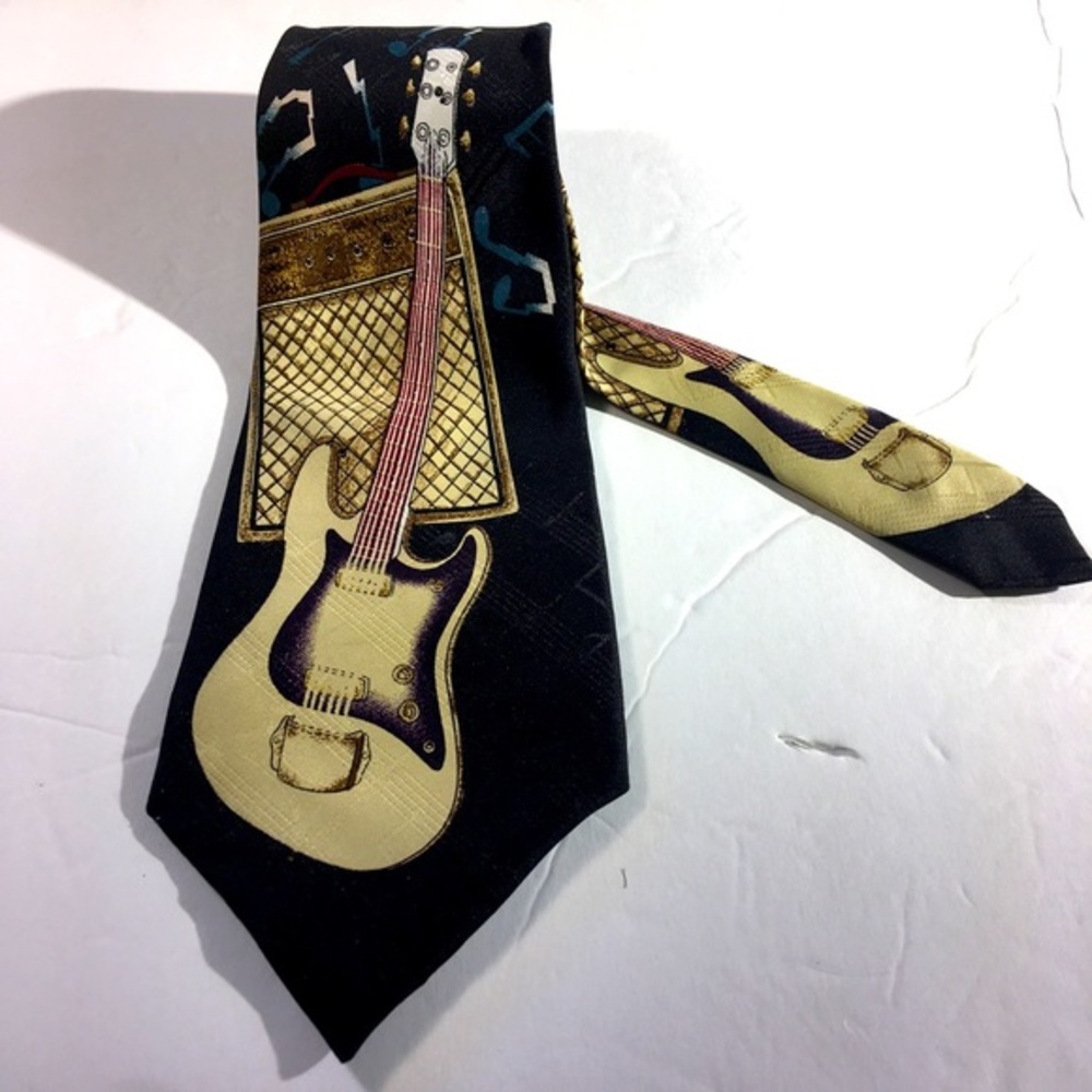 Dimoda Black Hand Made Silk Guitarists Necktie